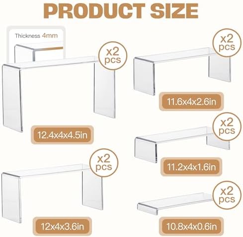 Goabroa 12" Large Display Risers, Display Shelves, Riser for Decor, 10 Pcs - Image 3