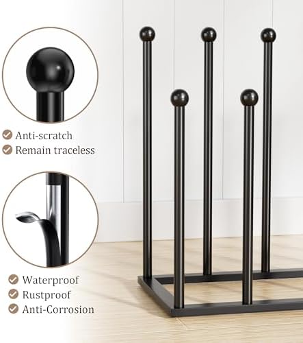 Freestanding Boot Rack, Shoe Storage Organizer Fit for 8 Pairs, Black - Image 2