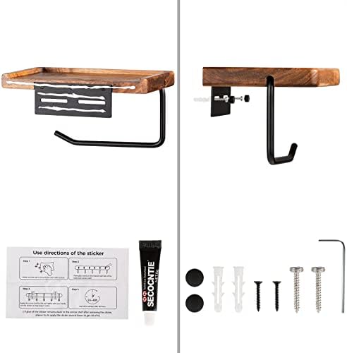 Yangbaga Toilet Paper Holder with Shelf, Wall Mount Bathroom Tissue Storage - Image 6