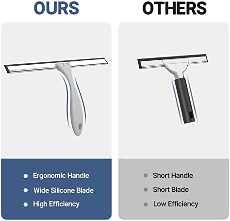 AmazerBath Squeegee for Shower Glass Doors - All-Purpose Squeegee with Hook for Shower Doors, Windows, Mirrors, Tiles and Car Glass, 12 Inches - Image 3