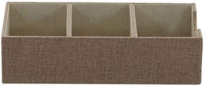Household Essentials Brown 722-1 Deep 3 Section Drawer Organizer Box for Storage | 12 in x 6.13 in x 3.13 - Image 4