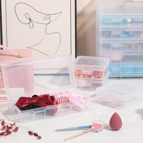Plastic Storage Box Storage Boxes & Organizers (6 Medium+ 6 Small-Clear) - Image 6