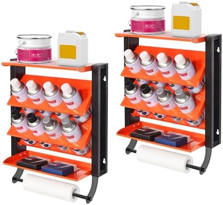 WALMANN Wall Mounted Spray Paint Can Holder, Metal Can Storage Rack by WALMANN