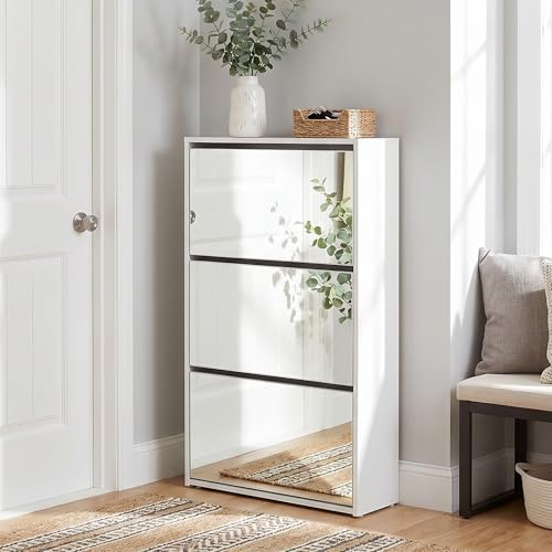 HOPUBUY Shoe Cabinet for Entryway, Narrow Shoe Storage with 3 Flip Drawers - Image 3
