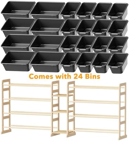 SpaceAid Large Toy Storage Organizer with 24 Bins and 3 Shelves, Toy Organizers Storage Bookshelf, Kids Bin Shelf Box Bookcase for Bedroom Playroom Organization Room Decor, True Black - Image 7