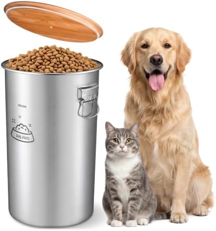 VEVOR Stainless Steel Dog Food Storage Container 30 lbs/9.25 Gal Capacity by VEVOR