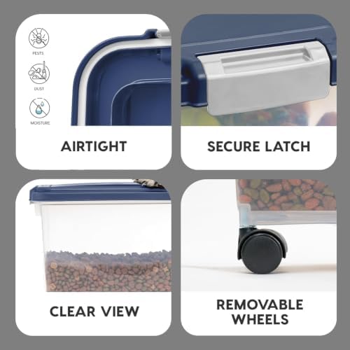 IRIS USA Dog Food Storage Container, Up to 30+11 lbs, Navy, Made in USA - Image 5