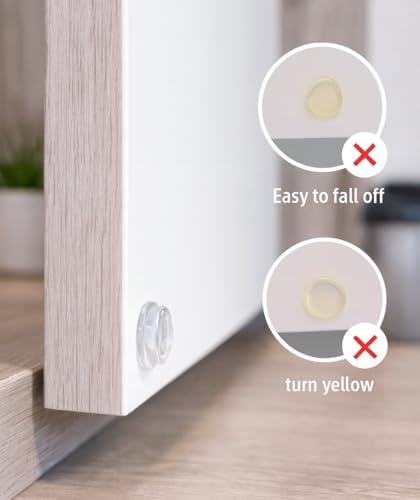 300 Pieces Cabinet Door Bumpers – Clear 0.47 Inch Round Silicone Self Adhesive Rubber Bumper Pads for Cabinets, Drawers & Furniture - Image 6