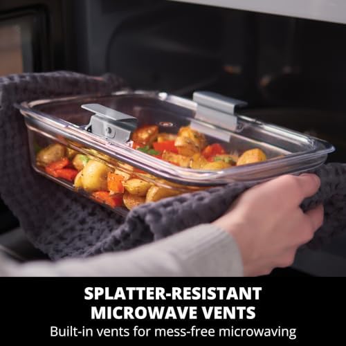 Rubbermaid Brilliance Glass Storage 4.7-Cup Food Containers with Lids Set of 3 Clear - Image 4