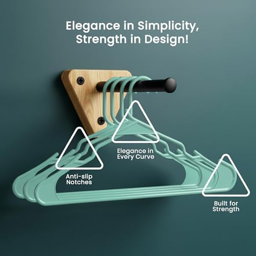 Utopia Home Plastic Hangers 30 Pack – Space Saving Clothes Hanger Aqua - Image 5