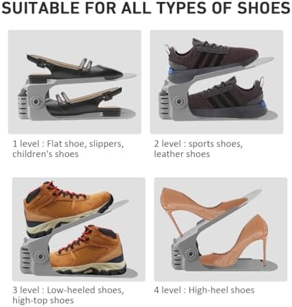NVGSN Shoe Slots Organizer 20Pack,Shoe Stacker,Closet Space Saver 50%,Grey - Image 4