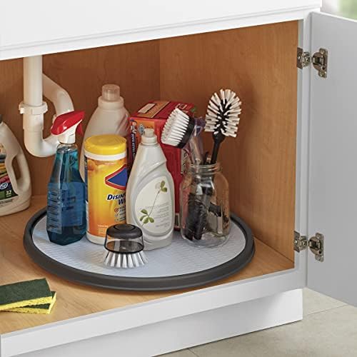 Copco Non-Skid Pantry Cabinet Lazy Susan Turntable, 18-Inch, Charcoal/Light Gray - Image 5