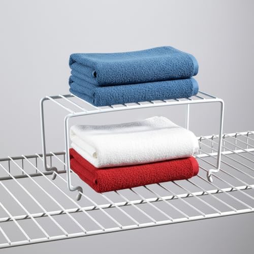 4-Pack Small (10.8x5.3inch) White Stackable Shelf Organizer Rack, Wire Shelf Rack for Kitchen Cabinet, Pantry, Desk Organization and Storage, Rustproof - Image 7