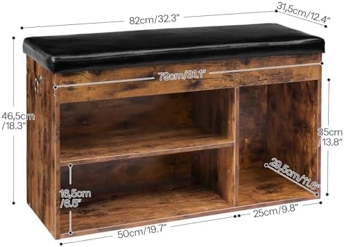 HOOBRO Shoe Storage Bench with Cushion, 32.3" Entryway Bench - Image 3