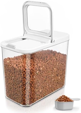Pet Dog Food Storage Containers 12 - 14 Lbs with Flip-Top Lid ½ Cup Scoop by TBMAXS