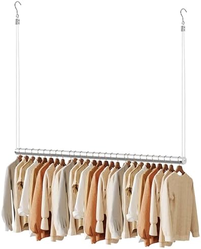 BaiNong Adjustable Closet Hanging Rod 48" Silver Closet Rod Extender by BaiNong