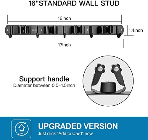 IMILLET 2 Pack Broom Holder Wall Mount, Heavy Duty Garage Organization - Image 3