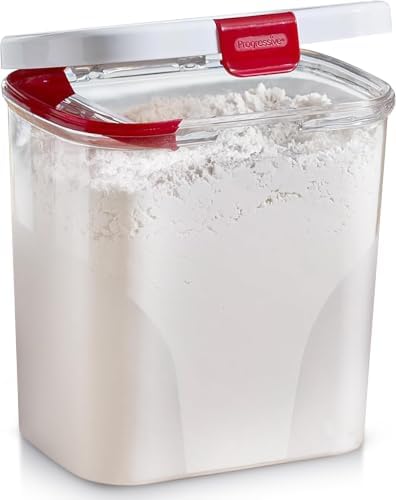 Progressive International PrepSolutions Flour Keeper – Airtight Storage Container for Flour, Sugar & Dry Goods, 5 lb Capacity, BPA-Free, Easy Pour Design (Pack of 6) by ProgressiveInternational