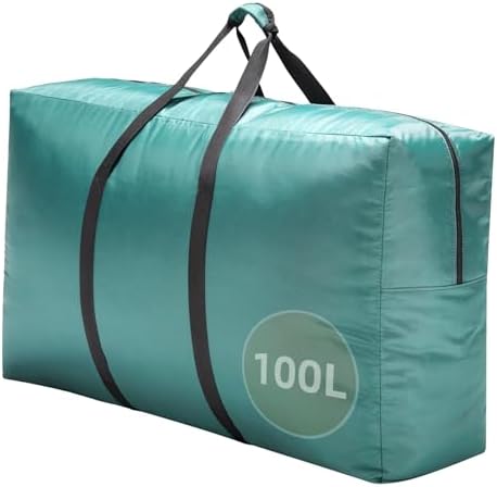 Extra Large travel duffel bag with Strong Handles, 100L Waterproof duffel bag, Durable Zippers, Extra Large Storage Totes for Camping, Space Saving and Moving Supplies, Green by Unknown