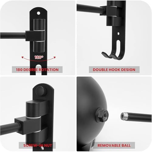 Helmet Hanger Wall Mount 180° Swivel Helmet Holder for Motorcycle Bike Racing Outerwear Sports Gear - Image 4