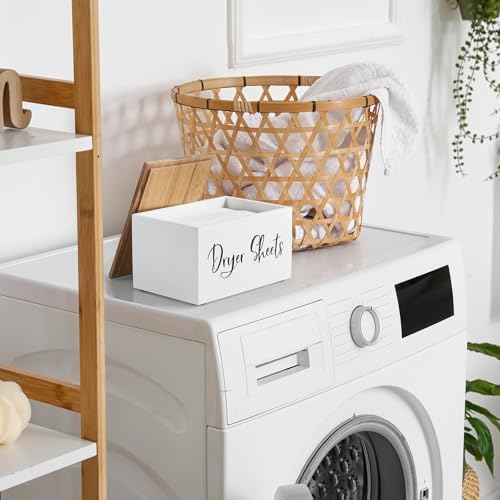 Bivvclaz Dryer Sheet Holder, Wooden Laundry Sheets Container, Laundry Room Organization and Storage for Farmhouse Laundry Room Decor and Accessories, Fabric Sheet Holder, White - Image 6
