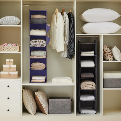 YOUDENOVA Hanging Closet Organizer and Storage, 6-Shelf, Purple - Image 2