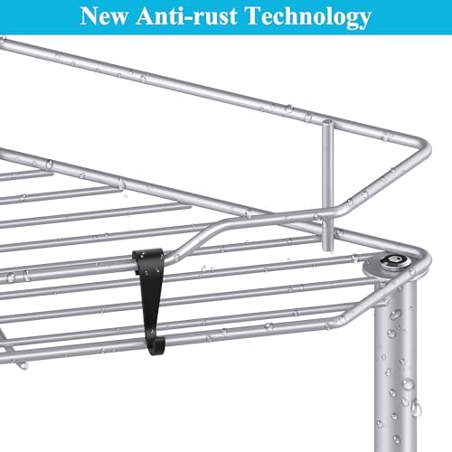 HuggieGems Metal Floor Standing Corner Shower Caddy, Silver, 5 Tier - Image 6