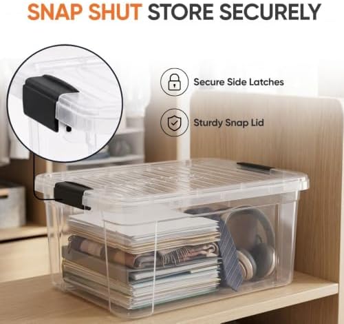 Superio 21 Quart Clear Plastic Storage Boxes with Lids, Stackable Organizer Containers, BPA-Free Storage Bins for Home, Office, School & Dorm, 3 Pack - Image 6