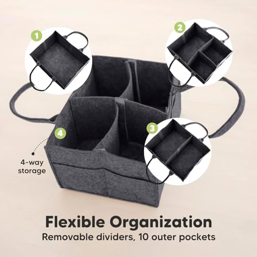 KeaBabies Baby Diaper Caddy Organizer with Handle, Portable (Mystic Gray) - Image 4