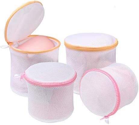BAGAIL Laundry Bags Mesh Wash Bag for Intimates Lingerie and Delicates,4Pcs(Bra Wash Bag,6×6inch+7×7inch) by BAGAIL