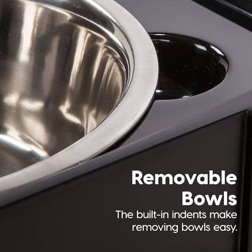 IRIS USA Elevated Dog Bowls 9" H, up to 13 lb Storage, Black, Made in USA, Medium - 9" H w/ 2 Bowls (Pack of 4) - Image 6