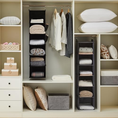 YOUDENOVA Hanging Closet Organizer and Storage, 6-Shelf, Black - Image 4