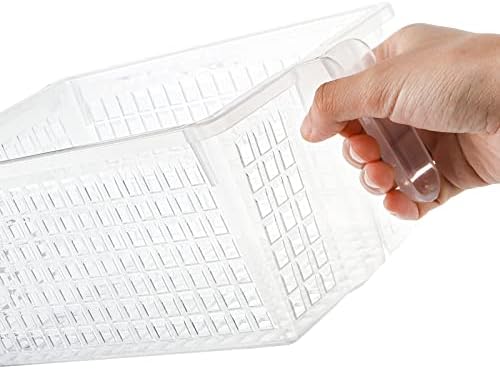 Hedume 4 Pack Plastic Storage Bins with Handle, BPA-Free Kitchen Pantry Cabinet Refrigerator Food Storage Organizer for Snacks, Food, Produce, Pasta - Image 2