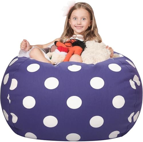 WEKAPO Stuffed Animal Storage Bean Bag Chair Cover for Kids by Wekapo