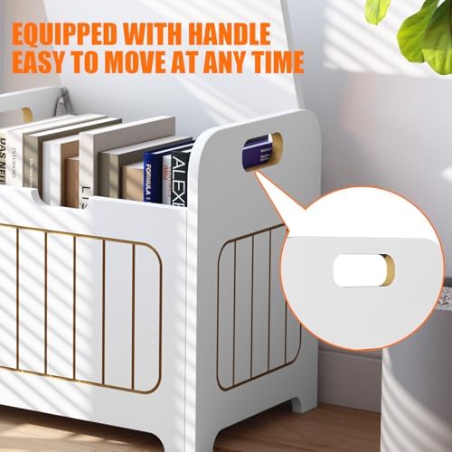 Aenuert Storage Chests, Small Cube Organizer Box,Wooden Entryway Storage (White, With Handle) - Image 4
