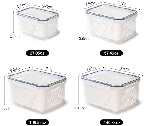 4 Pack Fresh Food Storage Containers, Fruit Organizer for Refrigerator - Image 4