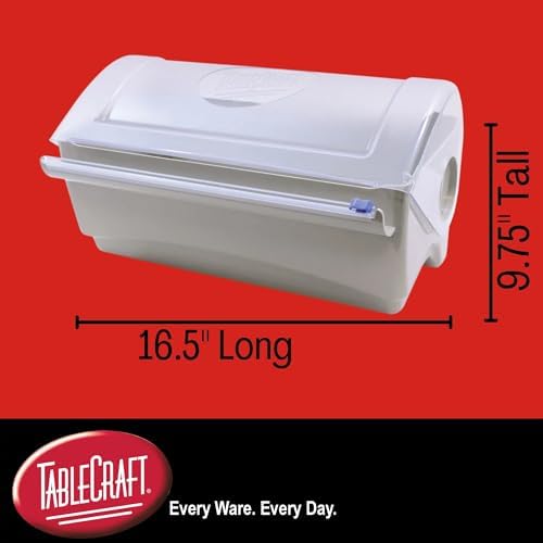 TableCraft RWS12 Rapid Wrap Film Dispenser, 12" White, Crafted from Durable BPA-Free Tritan, Easy to Clean, Quick and Efficient Wrapping Solution, Versatile for Kitchen or Catering Use, Compact Design - Image 2