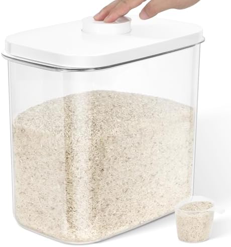LEAWALK Airtight Rice Container 12-24Lbs, 12Qt Flour Storage Bin BPA free by LEAWALK
