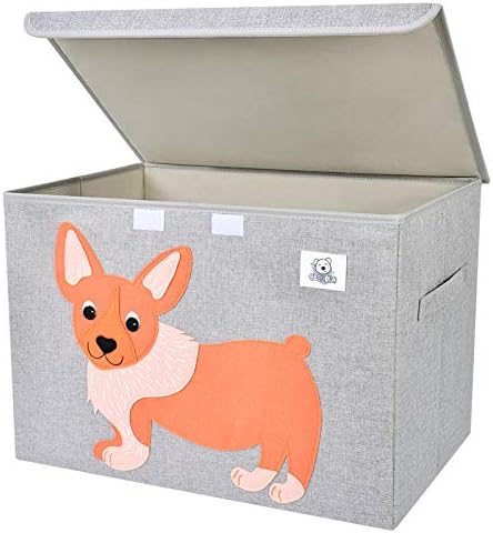 Large Toy Box Storage with Lid, Foldable Fabric Toy Chest Storage for Kids by CLCROBD