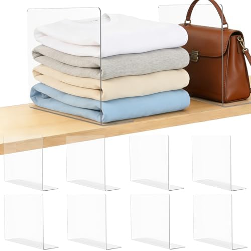 Clear Acrylic Shelf Dividers Closet Organizers for Organization Enthusiasts by Lebouri