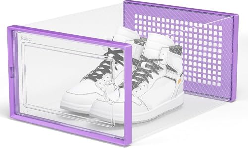Kuject X-Large Shoe Storage Boxes 12 Pack, Clear Stackable Shoe Organizer - Image 6