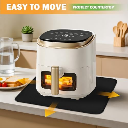TOHONFOO Heat Resistant Mats for Countertop & Air Fryer, 24x21 in, Black - Image 6
