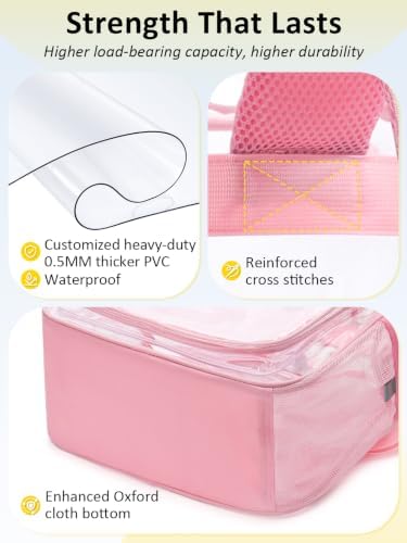 Heavy Duty Clear Backpack With TSA Lock, 18 Inch Large Clear Bookbag - Image 6