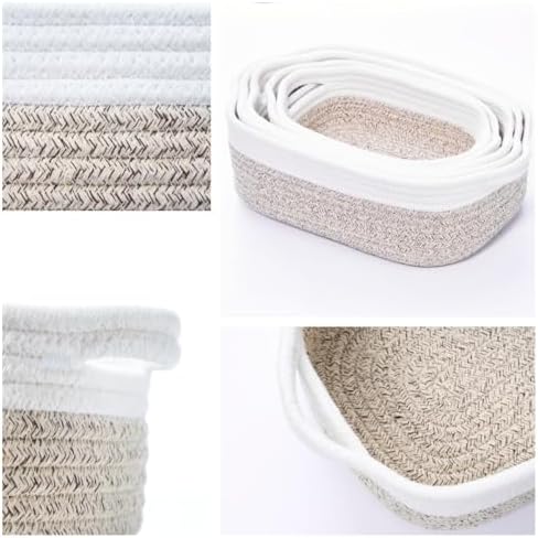 Basket Set for Organizing, Woven Rope Storage Baskets for Shelves - Image 5