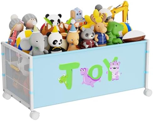JBBTOOL Large Toy Box, Toy Storage Organizer for Kids, Toy Chest for Toddlers with 360° Wheels, Toybox for Living Room, Oxford Cloth Toy Box for Boys, Girls, Stuffed Animals, Clothes by JBBTOOL