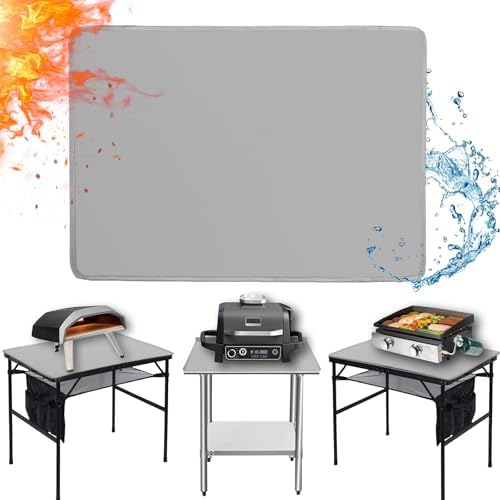 Heat Resistant Mats for Countertop fits Tabletop Grill, 36x24x0.04in, Grey by Amerbro