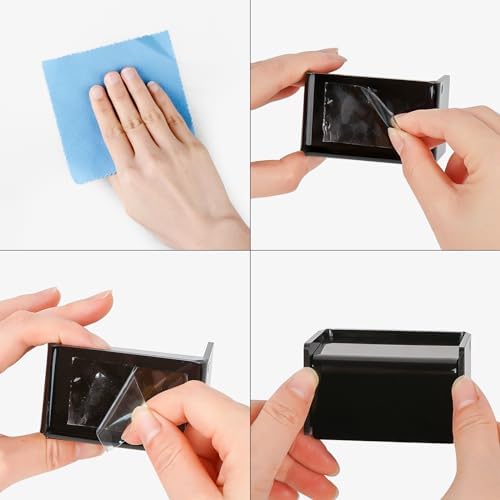 Toothbrush Holder Wall Mounted with Cover for Bathroom, 2 Slots Toothbrush Storage Organizer for Shower, Self Adhesive Toothbrush Hanger Rack for Dorm, Cabinet (Black) - Image 3