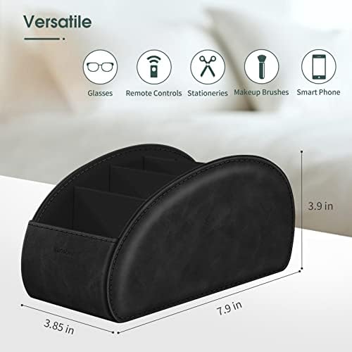 KENOBEE Large Remote Control Holder with 5 Compartments, Black - Image 4