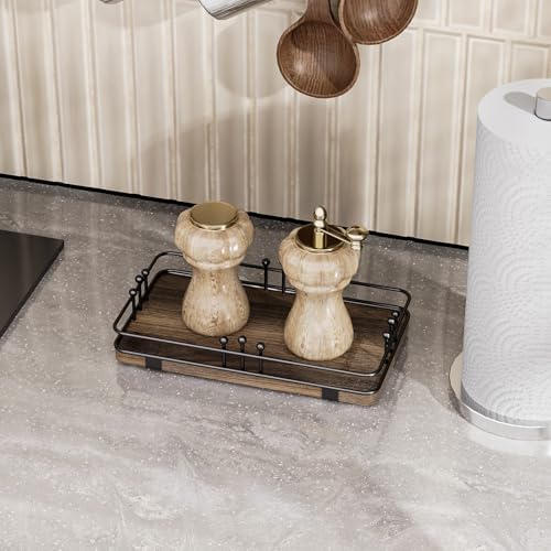Bathroom Vanity Tray Countertop, Decor Tray 7.9"x4.4" Brown-Black - Image 5