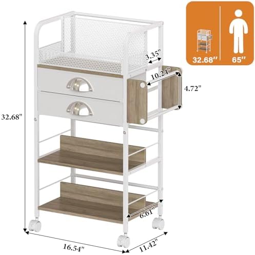 Rolling Wrapping Paper Storage Cart Organizer White - Image 6
